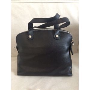 Roberto Buono Black Genuine Leather Small Satchel Handbag Bag Crossbody NWT*